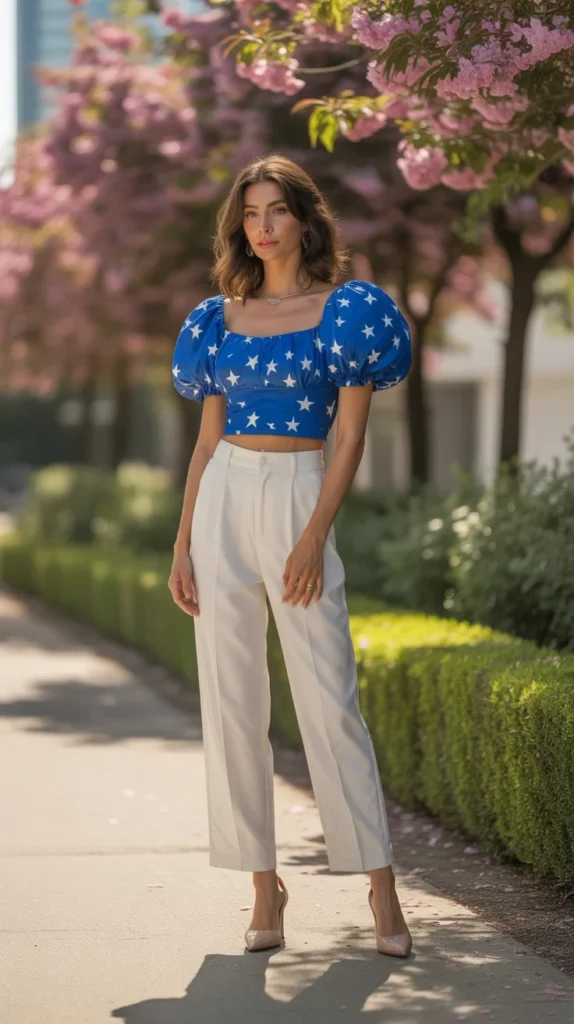 20 Classy & Aesthetic 4th of July Outfit Ideas to Celebrate in Style 5 0002 1 blue star print puff sleeve crop top wit T4I9UC1gRMudAjGlWyI3TA g3pr2UzGQeWYahHpzcYtBA