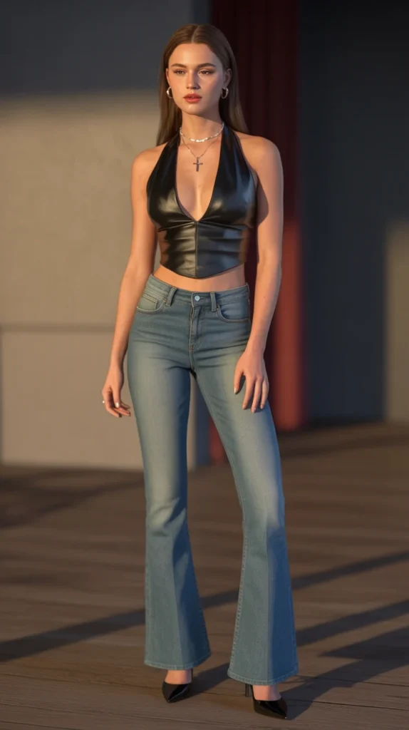 20 Chic Halter Top Outfit Ideas for 2025: From Y2K Vibes to Beach-Ready Styles 7 0004 1 black halter crop top with flare jeans a tIJ247itQpOT4VZwT3kBQw HD1WCAR4RKKMgAHT2wJSDw