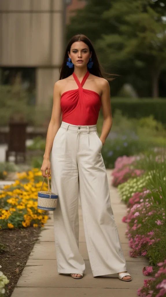 20 Classy & Aesthetic 4th of July Outfit Ideas to Celebrate in Style 14 0011 1 red halter top with white wide leg pants Kt8yxFNYTYms4cD71A0HrA yg1WGAGoSYyBk JMSDeFVQ