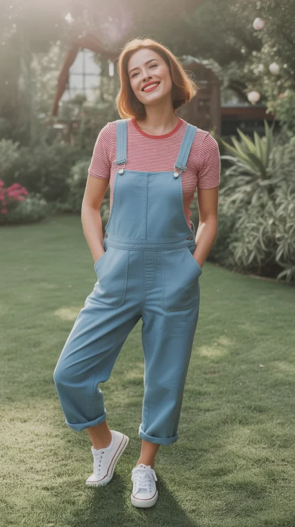 20 Classy & Aesthetic 4th of July Outfit Ideas to Celebrate in Style 15 0012 1 blue denim overalls with red striped tee 3J1NxUoYSGG8h1PmUxOD5Q HhKOmLDkRoOjo cP9Pdnrg