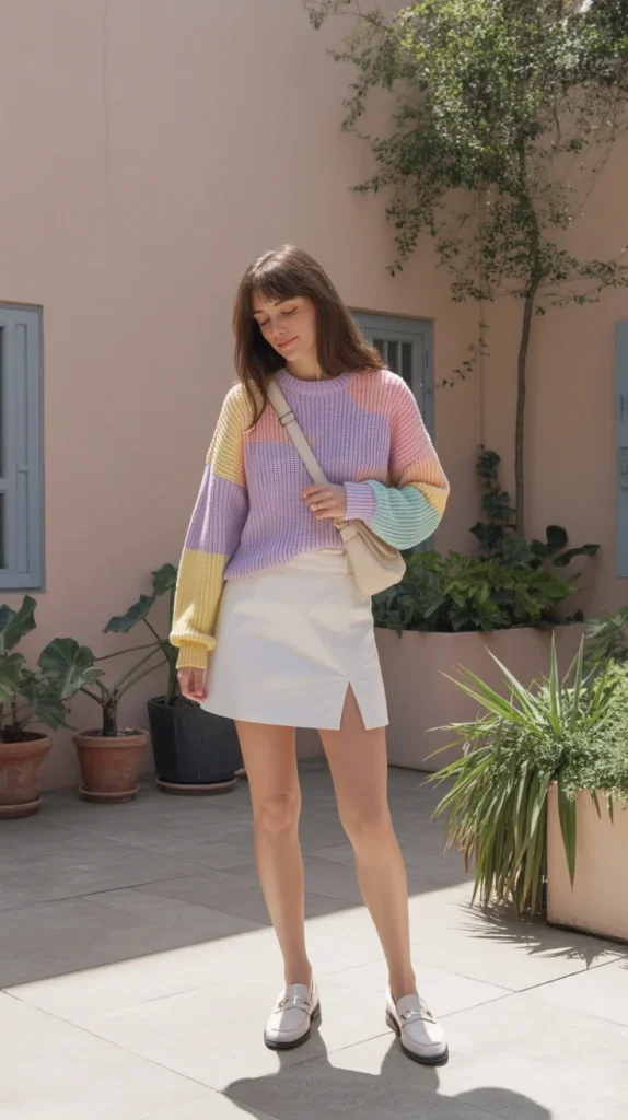 20 Chic Short Skirt Outfit ideas for Every Season: Stylish Looks to Try Now 16 0013 1 white mini skirt with pastel sweater and 1kZwVyuATZ2tER1nWkh7dQ 9luMfpDSS066wxLq SEXQ
