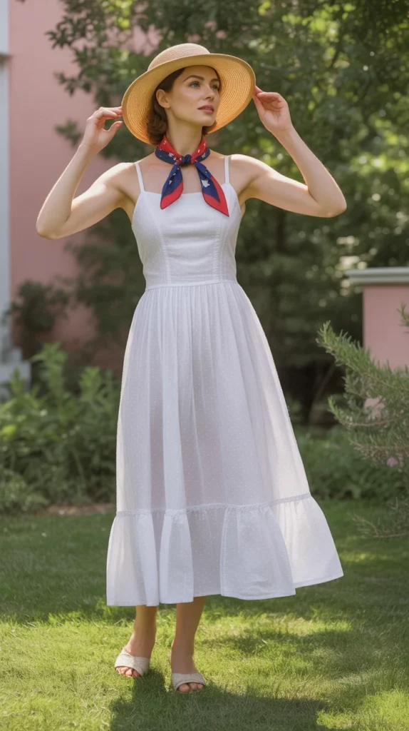 20 Classy & Aesthetic 4th of July Outfit Ideas to Celebrate in Style 19 0016 1 white sundress with red and blue scarf a k8LQ2tDqTpazYHmNLVYfrg JILArcsXT yXmNIESNBsng