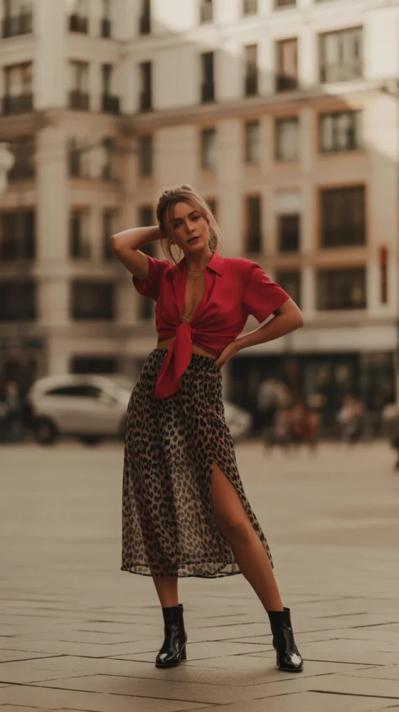 20 Stunning Red Outfit Ideas for Women: Looks to Inspire Your Wardrobe in 2025 22 Bright woman in red knit top with white jeans and red ballet flats, in a café, great for red and white outfit and casual outfits for women