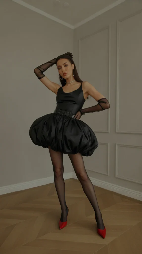 20 Sizzling Birthday Fits Baddie Style: Ultimate Baddie Birthday Outfit Ideas for Your Big Day 6 0003 1 all black outfit with voluminous bubble qRI9NQ qRruAOrib8X5QPA ANKLKYkPS1O XrgGr2Xa2g