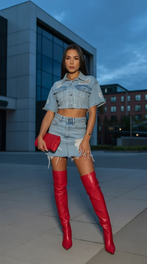 20 Sizzling Birthday Fits Baddie Style: Ultimate Baddie Birthday Outfit Ideas for Your Big Day 7 0004 1 distressed denim crop top and skirt set pEWpxY9VR2aqvuri9T8d7g ghPQoexrQfC08xluusgd2Q