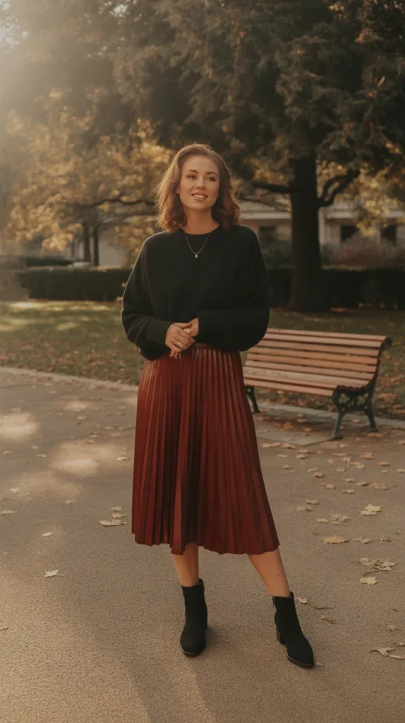 20 Types of Red Skirt Outfit Ideas for Chic, Casual & Trendy Looks 8 0005 1 5 red pleated midi skirt with black swea hu2vU uNQ865CnxB9nGc5g 3lhiKOGJT4y52Q5yll v5w