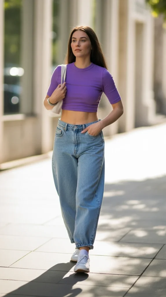How to Style a Purple Crop Top Outfit: 20 Trendy Purple Top Outfit Ideas to Enhance Your Look 9 0006 1 6 purple crop top with loose jeans and w YyqXR9NpTTm mkTReGzXRg 8MSyQ1D5QrigTYiB9zB1iw