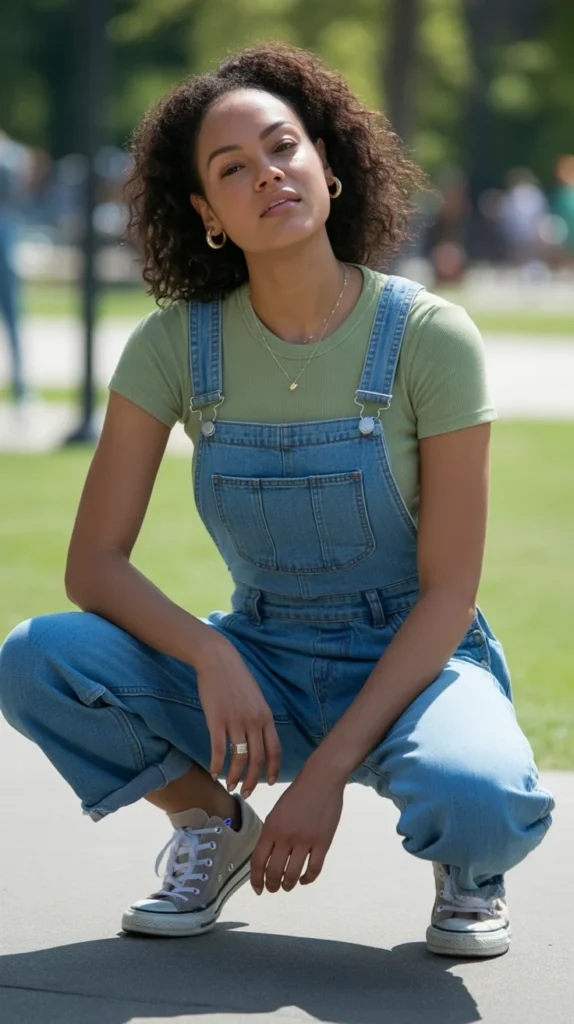 20 Chic Green Shirt Outfit Ideas for Women: Stylish Looks for Work and Casual Vibes 15 0012 1 12 green t shirt with denim overalls and juYHpnobQgi2lYJxlJ j w zIa5H0yPSKSPrDXFvmMo w