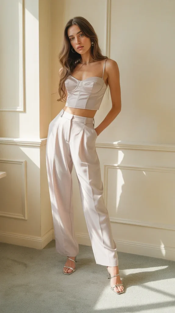 20 Sizzling Birthday Fits Baddie Style: Ultimate Baddie Birthday Outfit Ideas for Your Big Day 16 0013 1 satin bustier top with high waisted trou 02qP0jxlSruQ hMHJW3B4A clq5BGDvTbmr9rmvJ0 i0Q