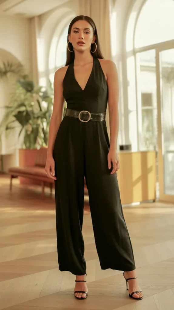 20 Sizzling Birthday Fits Baddie Style: Ultimate Baddie Birthday Outfit Ideas for Your Big Day 19 0016 1 jumpsuit with statement belt and hoop ea uqBN1YzpQFOkVorPuYlNZQ Hr8 4cSlTOGf5Y3ZahNbAg
