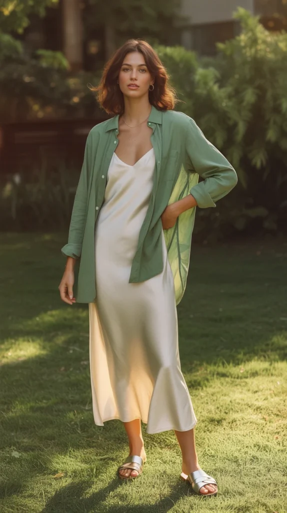 20 Chic Green Shirt Outfit Ideas for Women: Stylish Looks for Work and Casual Vibes 20 0017 1 17 green long sleeve shirt with white sl L5THnStaRLeR3C7S73ShCA a 1x0ungTAiEcNYHXEwKOQ