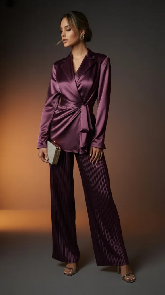 20 Elegant Pantsuits for Women to Wear as Wedding Guests: Dressy & Evening Outfit Ideas 20 0017 1 17 plum satin pantsuit with pleated trou dFegI6pRScmpx EYfMExzQ b3xNUfFjRMaIpZiuy Pu3Q
