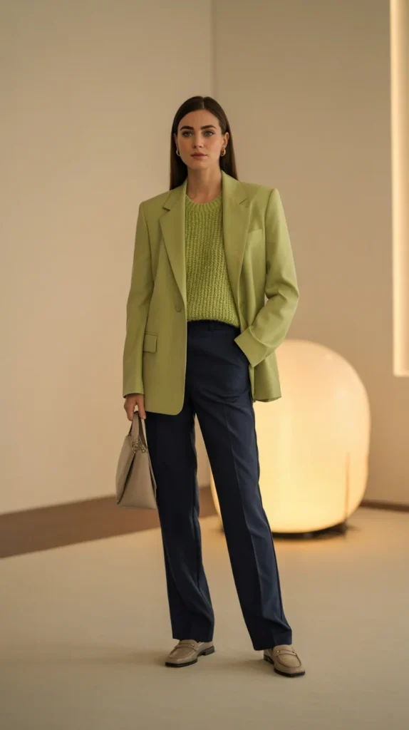 0020 1 20 lime green knit top with tailored bla nGDGR47TSwm8dQ98SpB5Gg TwwfRNahS8G73gkVeXa3fA